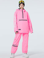 Men's Les Odettes WinterPeak snowguard half-zip snowboard suit with insulated design and waterproof fabric, suitable for winter sports.