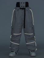 Les Odettes Women's SnowCraze Alpine Explorer freestyle baggy snow pants, waterproof and insulated, suitable for winter snowboarding.