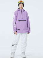 Men's Les Odettes WinterPeak SnowGuard snowboarding anorak with half-zip, designed for winter snow suits, shown in a close-up view.