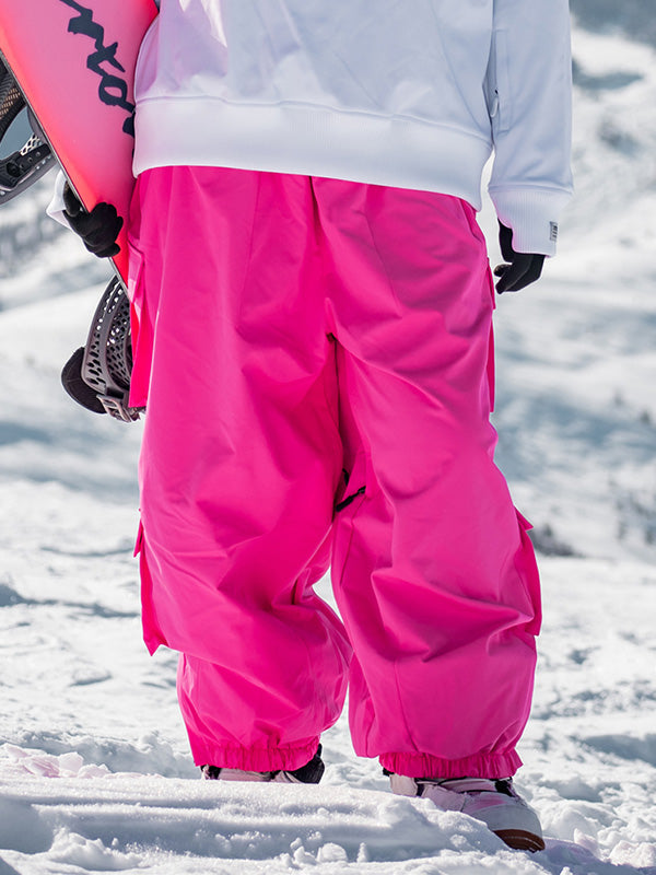 Men's Les Odettes Rabbit Snow Prime Cargo snowboard pants with baggy fit, waterproof fabric, and multiple pockets for winter snowboarding.