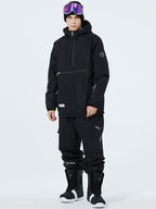 Men's WinterPeak SnowGuard snowboard suit by Les Odettes, featuring a half-zip anorak style with snow-resistant fabric.