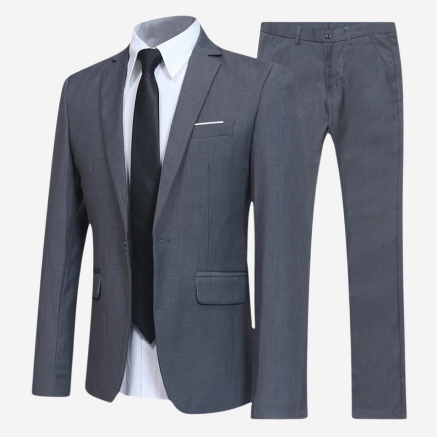 Men’s 2-Piece Slim Fit Suit – Formal Blazer and Trousers Set for Events & Business