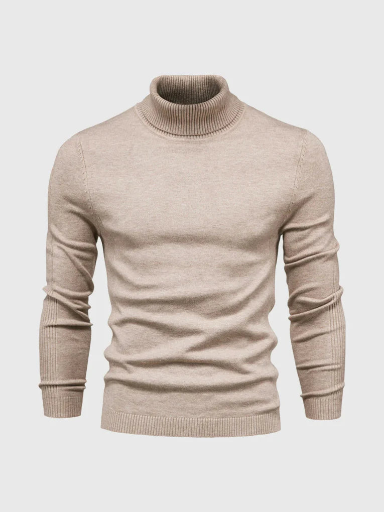 Men's Soft Cotton Turtleneck Sweater - Breathable All-Season Knit