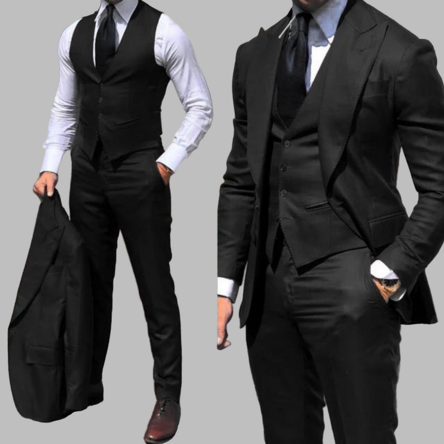 Men’s 3-Piece Suit – Tailored Blazer Vest Trousers for Formal & Business Wear