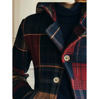 Les Odettes Francesca™ classic plaid jacket with a tailored fit, featuring bold checkered pattern and collar detail.