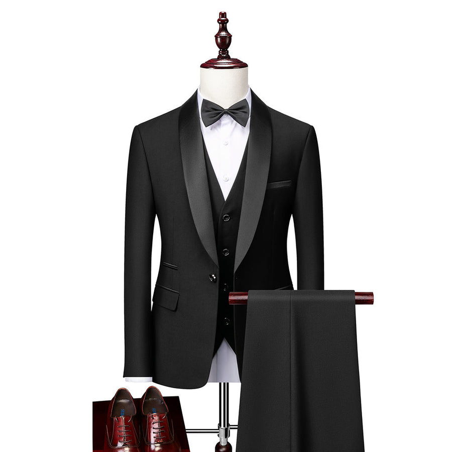 Men’s 3 Piece Slim Fit Suit – Formal Blazer Vest and Trousers Set