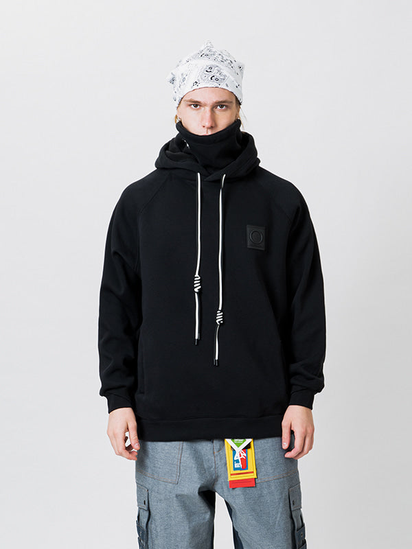 Men's Les Odettes Snowall mountain snow hoodie featuring fleece material, unisex design, with mountain graphic and cozy winter style.