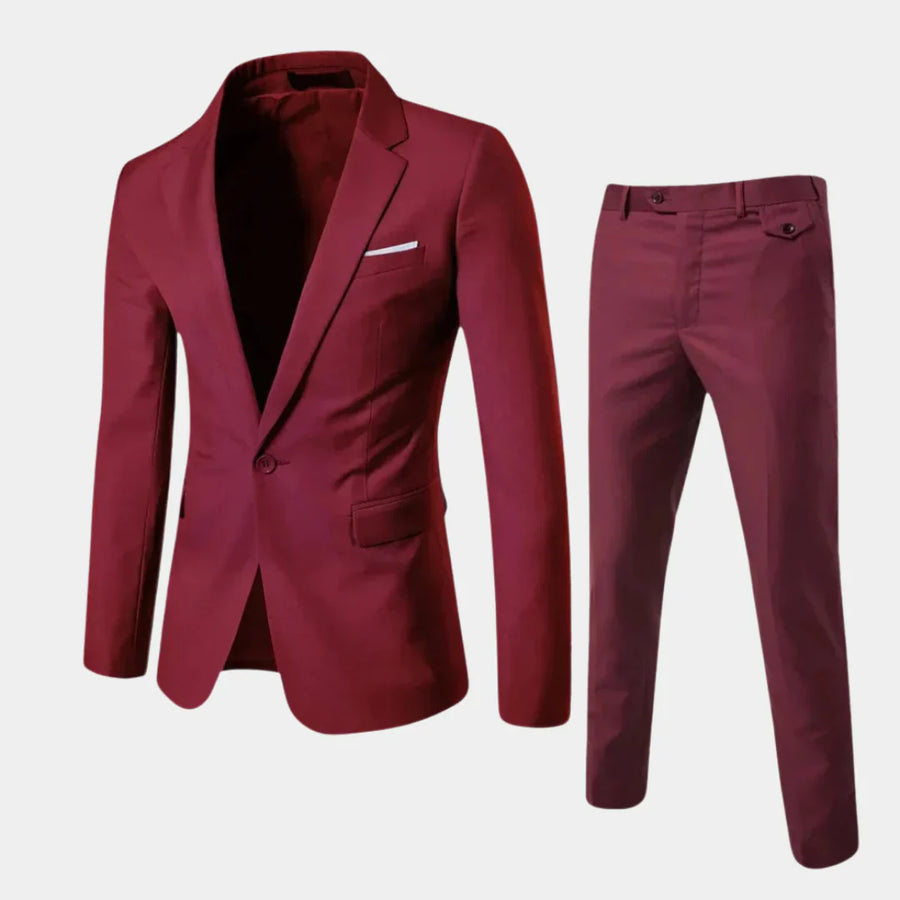 Men’s Slim Fit Suit – Formal Blazer and Trousers Set for Business & Weddings