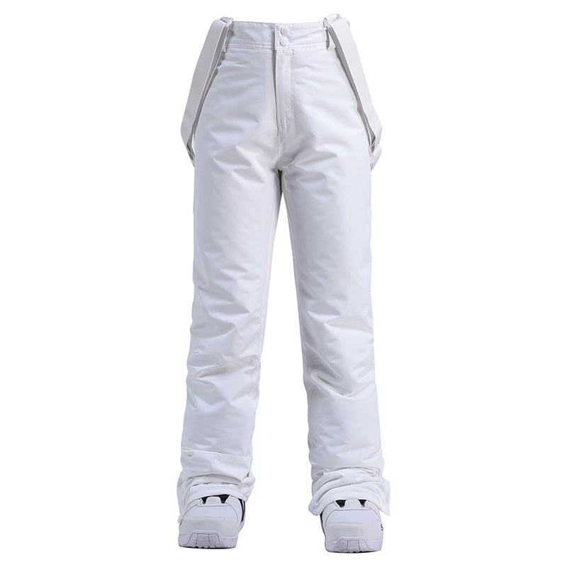 Women's insulated snow pants by Les Odettes, Aurora winter ski bibs with waterproof fabric and adjustable straps, ideal for cold weather.