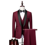 Men’s 3 Piece Slim Fit Suit – Formal Blazer Vest and Trousers Set