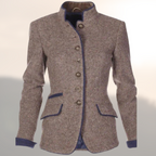 Handcrafted Victoria™ jacket by Les Odettes, featuring detailed stitching and a tailored fit, displayed on a model.
