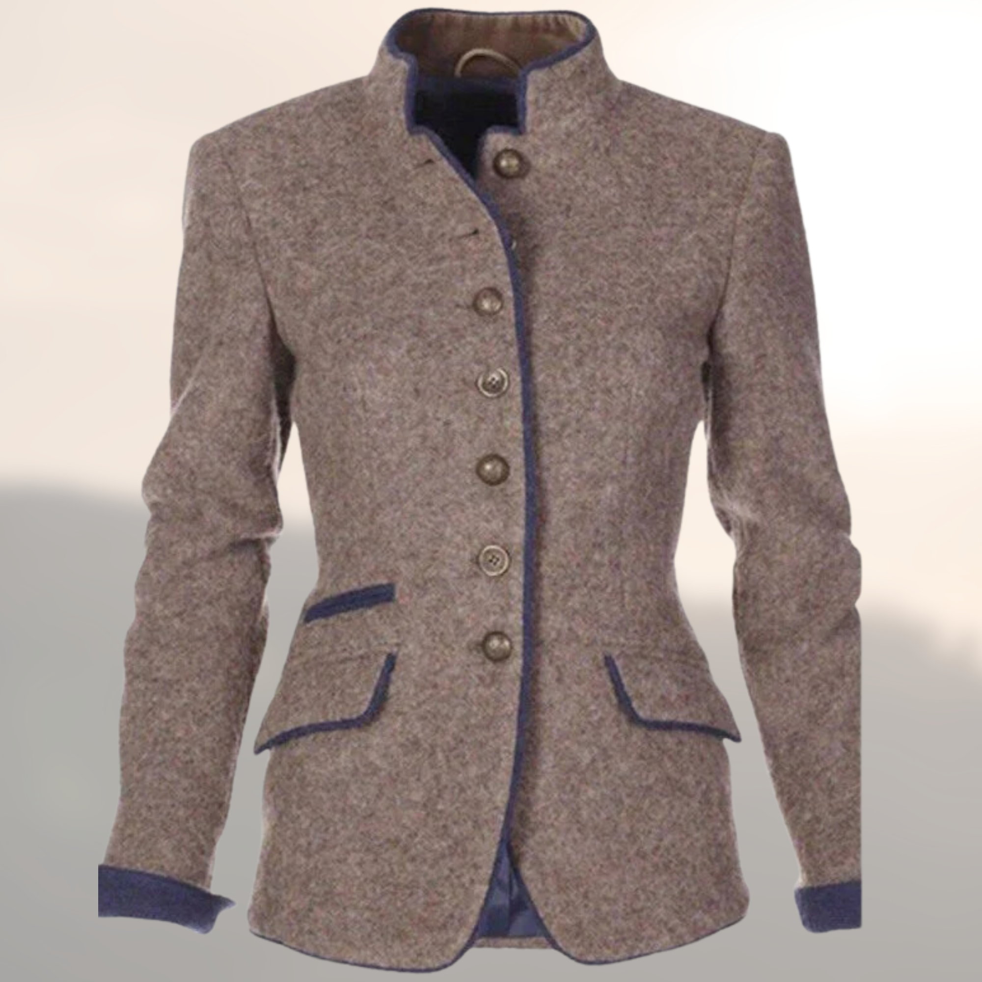 Handcrafted Victoria™ jacket by Les Odettes, featuring detailed stitching and a tailored fit, displayed on a model.
