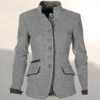 Victoria™ handcrafted jacket by Les Odettes, stylish women’s jacket with detailed tailoring and elegant design, shown on a model.