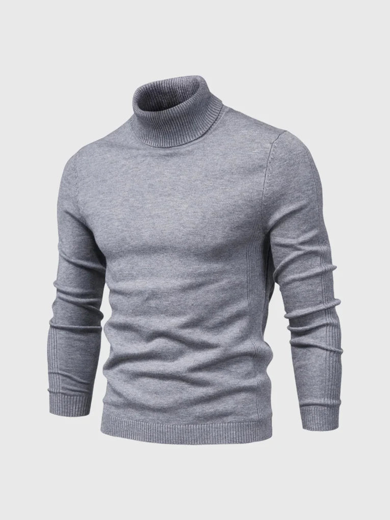 Men's Soft Cotton Turtleneck Sweater - Breathable All-Season Knit