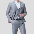 Men’s Black 3-Piece Suit – Slim Fit Formal Blazer Vest Trousers Set