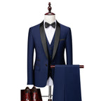Men’s 3 Piece Slim Fit Suit – Formal Blazer Vest and Trousers Set
