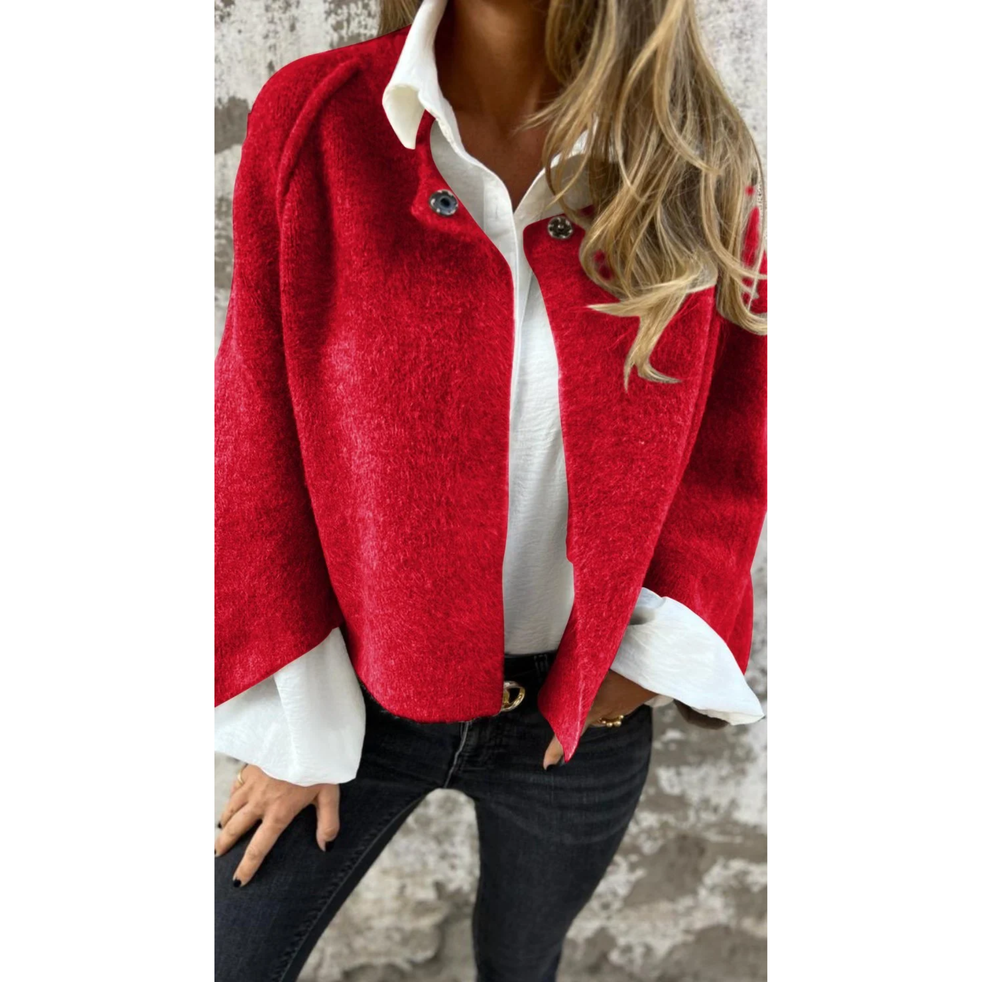 Veloura™ elegant coat by Les Odettes featuring a classic design, tailored fit, and sophisticated style in a neutral color.
