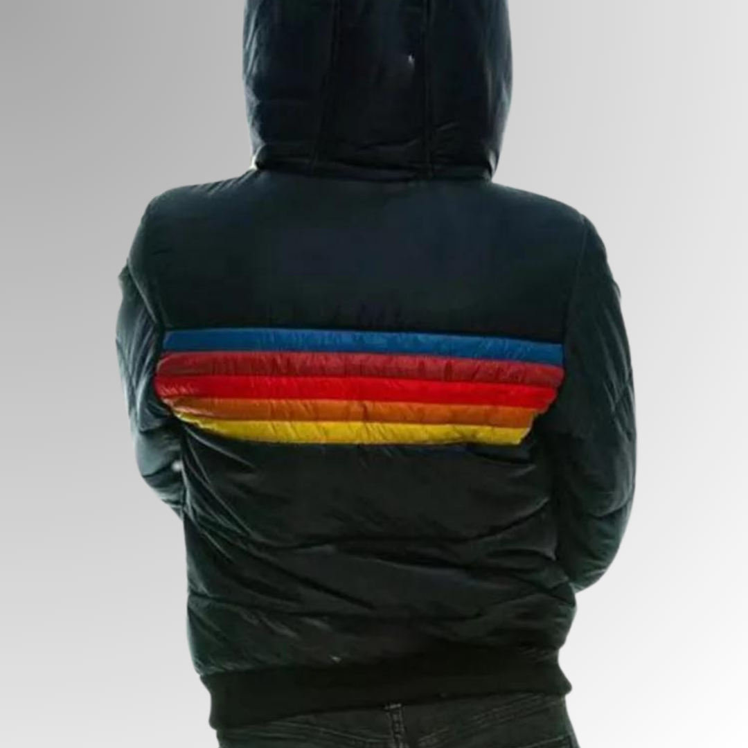 Les Odettes Freya™ Retro Zip Jacket, stylish coat with a front zipper and vintage-inspired design, shown in the image.