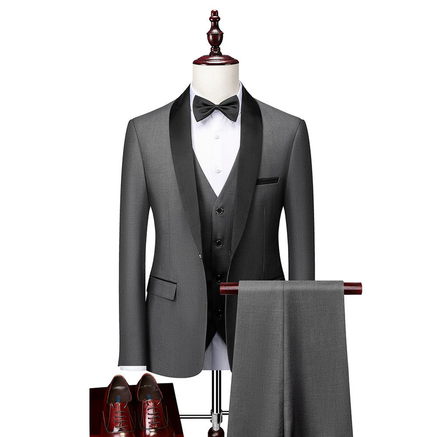 Men’s 3 Piece Slim Fit Suit – Formal Blazer Vest and Trousers Set