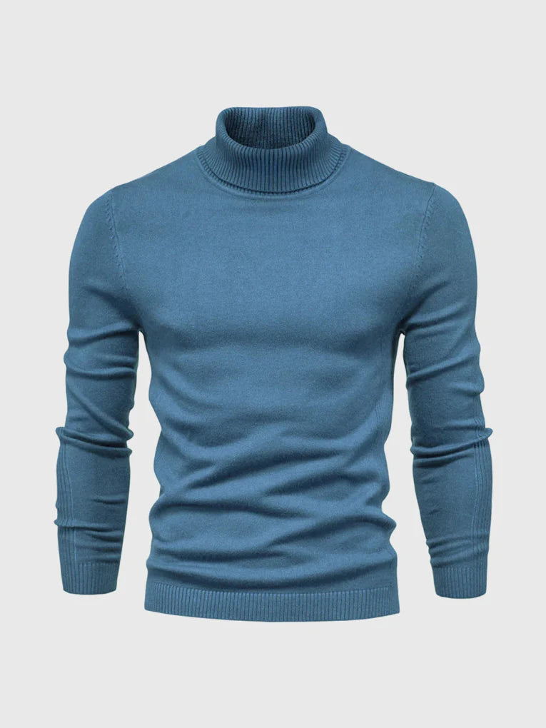 Men's Soft Cotton Turtleneck Sweater - Breathable All-Season Knit