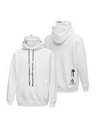 Men's Snowall Mountain Dope Snow Hoodie by Les Odettes, unisex fleece jacket in a mountain-inspired design, shown in a close-up shot.