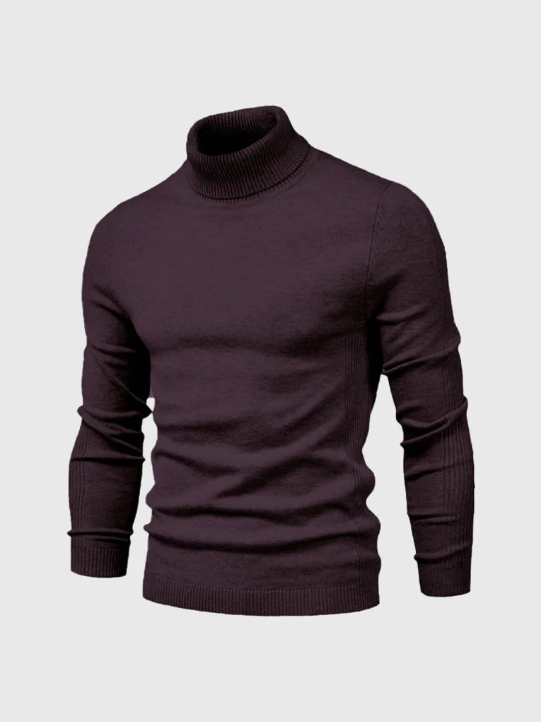 Men's Soft Cotton Turtleneck Sweater - Breathable All-Season Knit