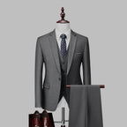 Men’s Black 3-Piece Suit – Slim Fit Formal Blazer Vest Trousers Set