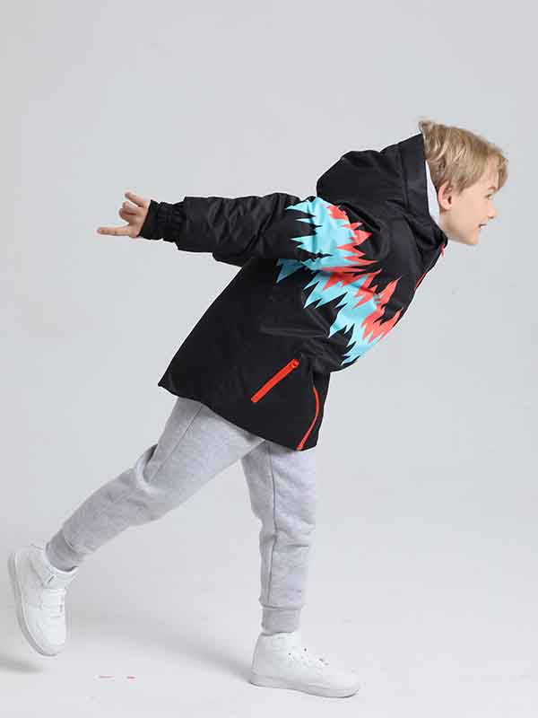 Les Odettes Phibee Lightning Duck Down Snow Jacket for boys and girls, kids' winter snow jacket with vibrant color and insulated design.