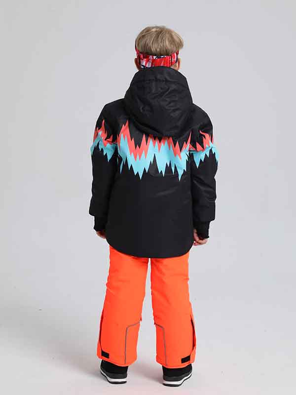 Kids' Phibee Lightning Duck Down Snow Jacket by Les Odettes, featuring bright colors and insulated design for winter play.