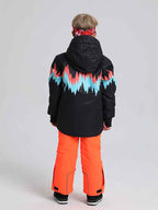 Kids' Phibee Lightning Duck Down Snow Jacket by Les Odettes, featuring bright colors and insulated design for winter play.