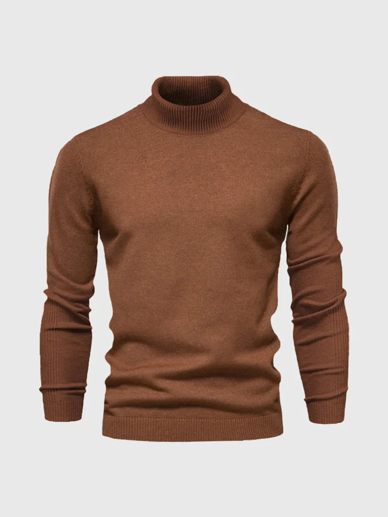 Men's Soft Cotton Turtleneck Sweater - Breathable All-Season Knit