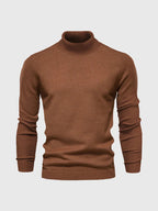 Men's Soft Cotton Turtleneck Sweater - Breathable All-Season Knit