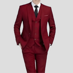 Men’s Black 3-Piece Suit – Slim Fit Formal Blazer Vest Trousers Set