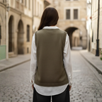 Women's Knitted Vest Acrylic Wool Colored Buttons