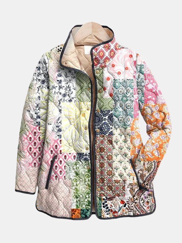Les Odettes Ella™ casual floral jacket with vibrant flower patterns, lightweight fabric, and relaxed fit, suitable for spring and summer.