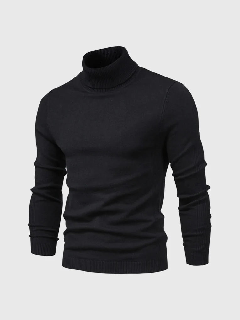 Men's Soft Cotton Turtleneck Sweater - Breathable All-Season Knit