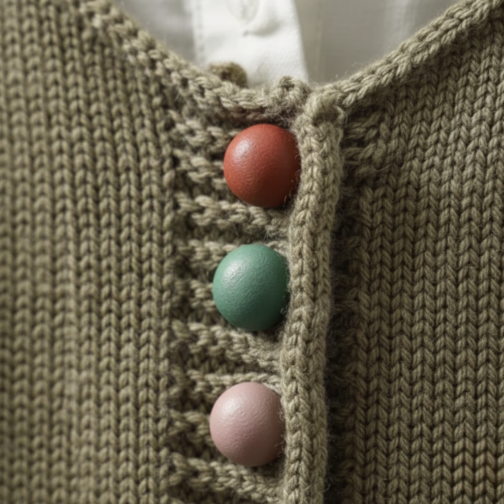 Women's Knitted Vest Acrylic Wool Colored Buttons