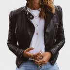 Les Odettes Mandy™ elegant women's jacket in AVALON leather, stylish and sophisticated for modern fashion.