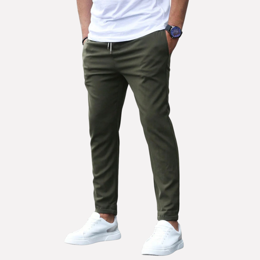Men’s Stretch Trousers – Straight Fit Everyday Smart Casual Pants