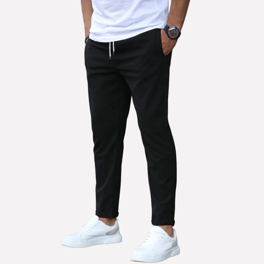 Men’s Stretch Trousers – Straight Fit Everyday Smart Casual Pants