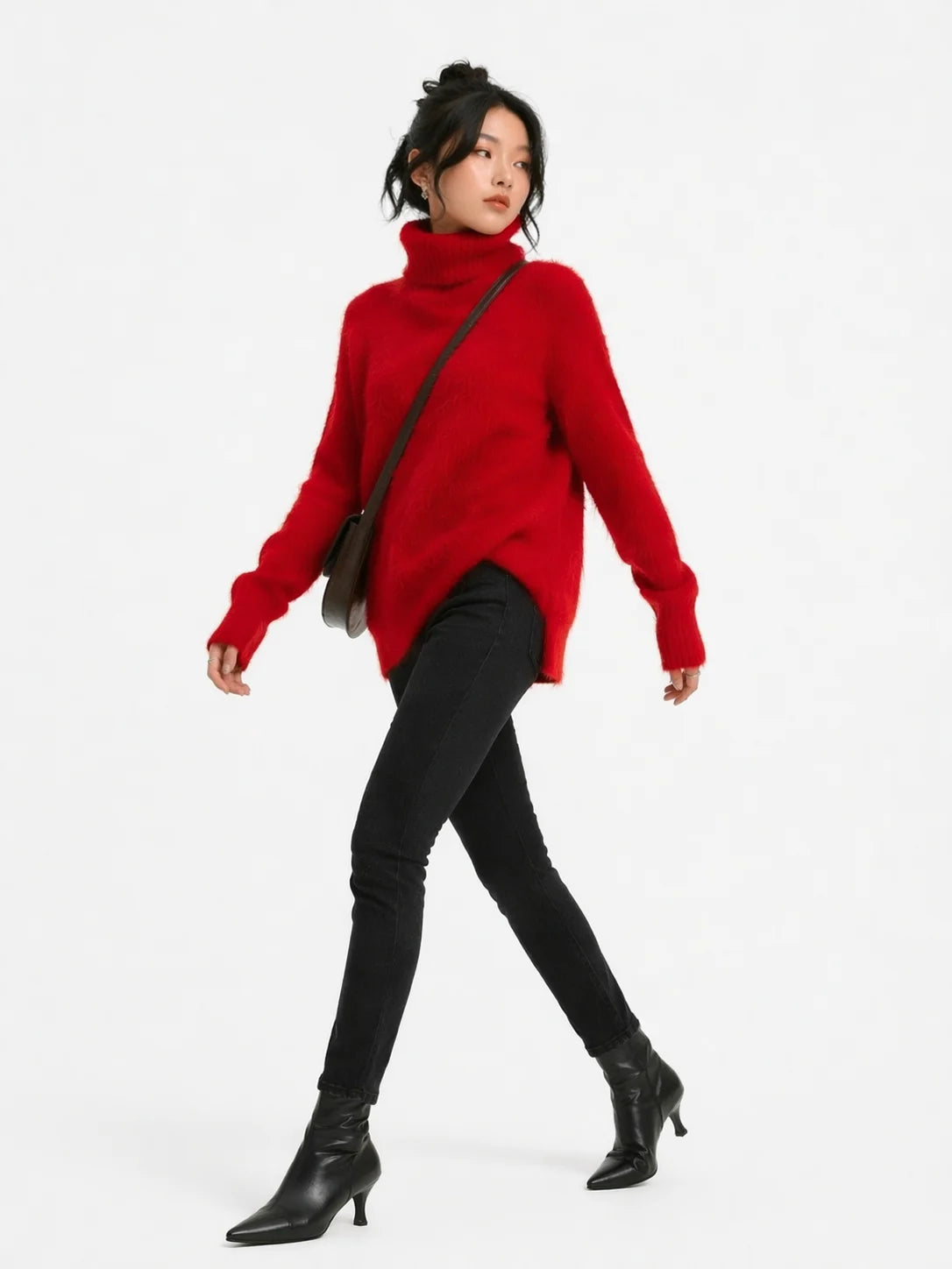 Women’s Mohair Turtleneck Sweater – Warm & Relaxed Fit