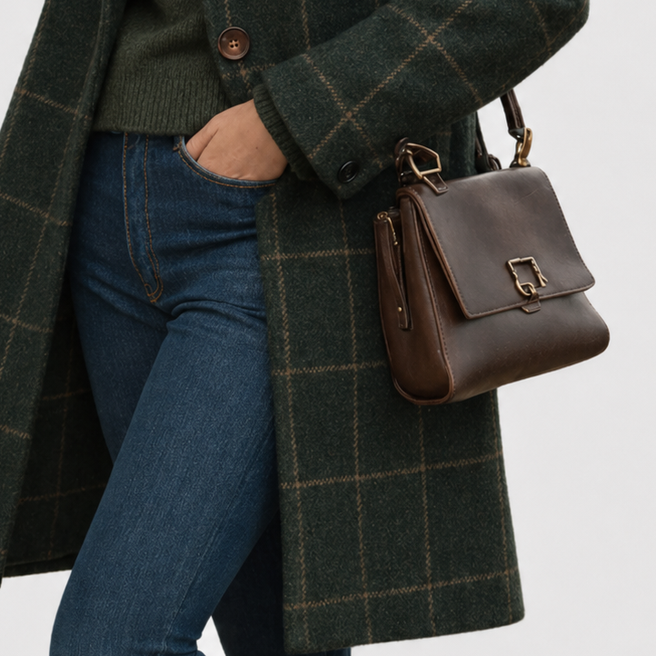 Mariza™ warm fabric-blend overcoat by Les Odettes, featuring a cozy, stylish outerwear design in neutral tones.
