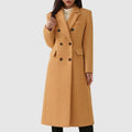 Les Odettes Ziva™ cozy overcoat in soft fabric, shown with a front view highlighting its stylish collar and warm, relaxed fit.