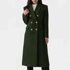 Ziva™ cozy overcoat by Les Odettes, displayed in a stylish outdoor setting, showcasing its warm, soft fabric and elegant design.