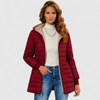 Les Odettes Geraldine sherpa-lined winter coat in cozy, plush sherpa fabric with a stylish winter design.