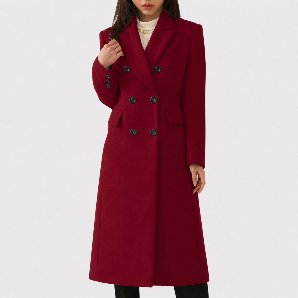 Ziva™ cozy overcoat by Les Odettes, shown in a stylish, warm fabric with a relaxed fit and button details.
