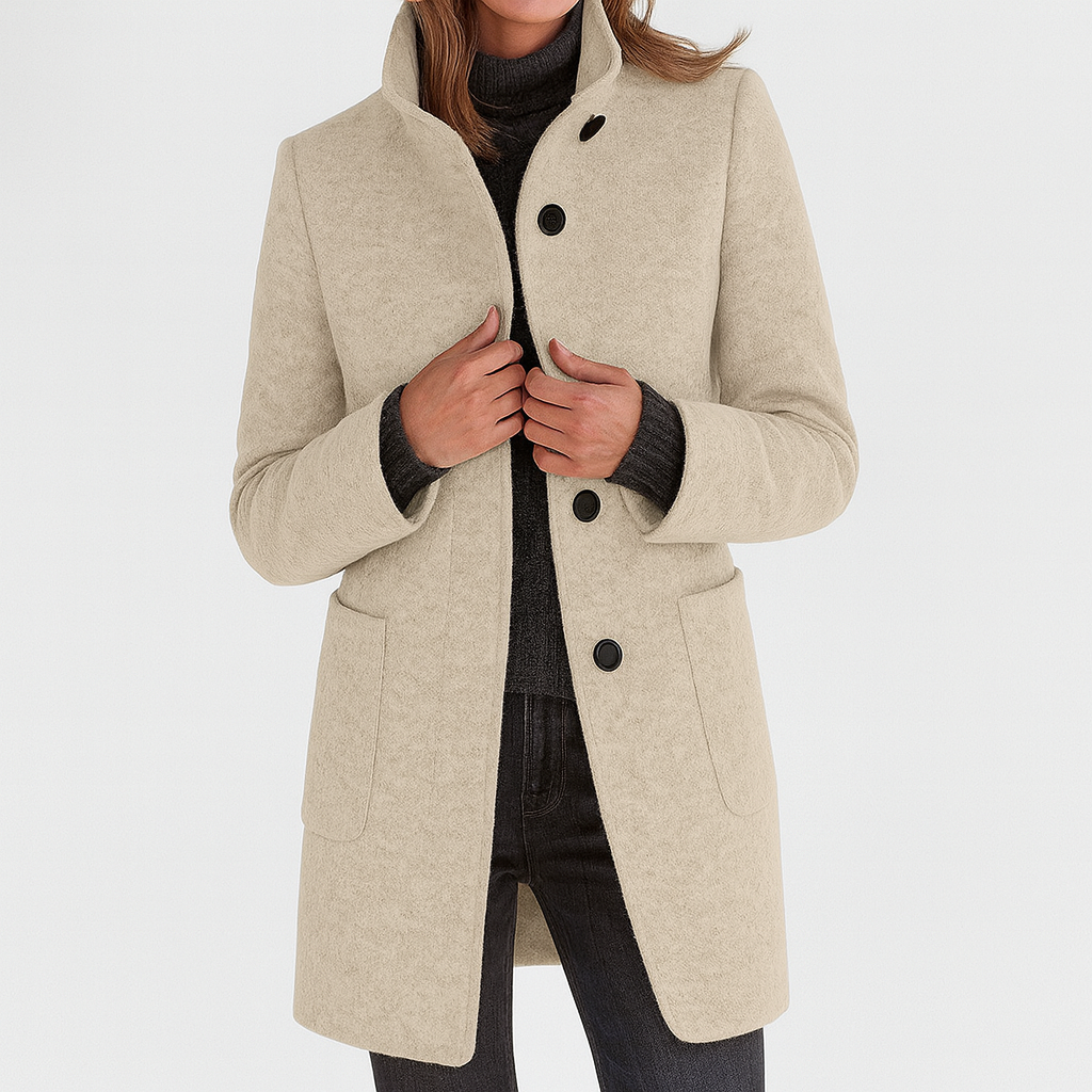 Les Odettes Camila™ women's coat in classic design, shown in a stylish silhouette with tailored fit and elegant fabric.