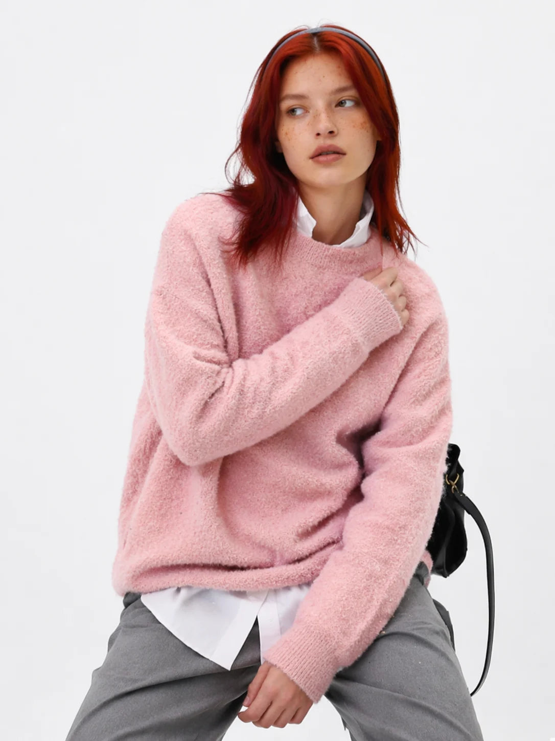 Women’s Wool-Like Crew Neck Sweater – Neutral Everyday Knit