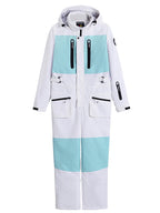Women's Arctic Queen Slope Star Icon ski suit by Les Odettes, winter snow jumpsuit, one-piece with star icon design.