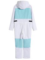 Women's Arctic Queen Slope Star Icon ski suit by Les Odettes, a one-piece winter snow jumpsuit in black and white with star details.